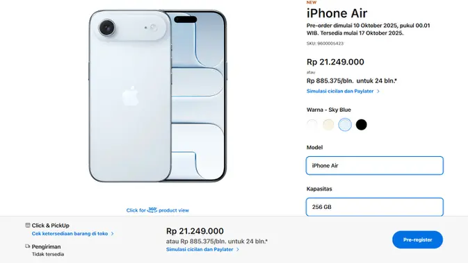 Daftar Harga iPhone 17, Pro, Pro Max, dan Air di Indonesia